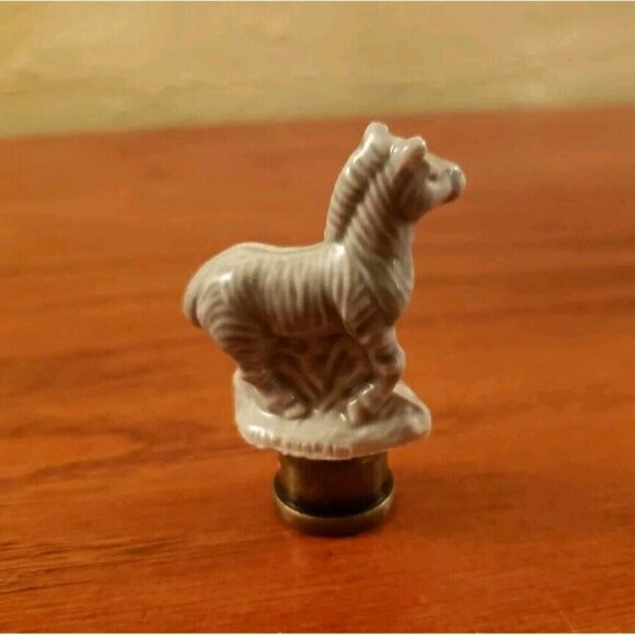 African Zebra Lamp Finial Shade Topper Ceramic Wade England Vintage - Picture 2 of 5